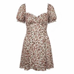 Floral Sweetheart Mini Dress in Dusty Rose
